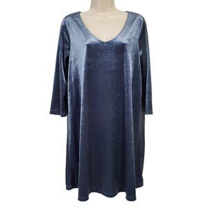 Altar'd State Velvet Tunic Top Women's Med Blue Half Sleeve Whimsigoth Witchy